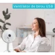 Ventilator portabil de masa cu incarcare prin USB cu 3 Trepte de viteza Alb