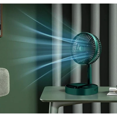 Ventilator portabil de masa cu incarcare prin USB cu 3 Trepte de viteza Alb