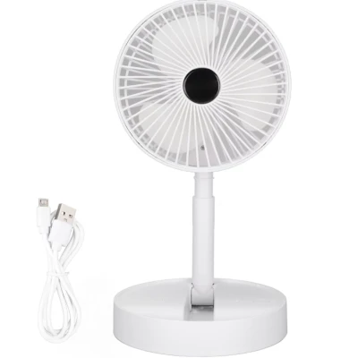 Ventilator portabil de masa cu incarcare prin USB cu 3 Trepte de viteza Alb