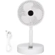 Ventilator portabil de masa cu incarcare prin USB cu 3 Trepte de viteza Alb