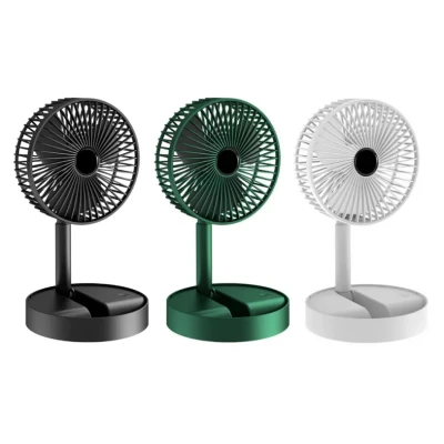 Ventilator portabil de masa cu incarcare prin USB cu 3 Trepte de viteza Alb
