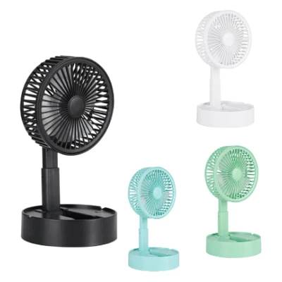 Ventilator portabil de masa cu incarcare prin USB cu 3 Trepte de viteza Alb