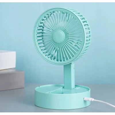 Ventilator portabil de masa cu incarcare prin USB cu 3 Trepte de viteza Alb