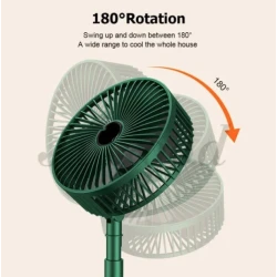 Ventilator portabil de masa cu incarcare prin USB cu 3 Trepte de viteza Verde