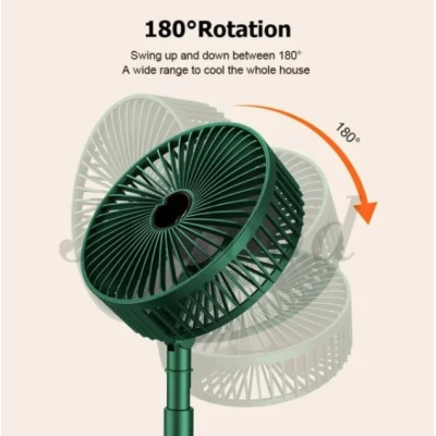 Ventilator portabil de masa cu incarcare prin USB cu 3 Trepte de viteza Verde