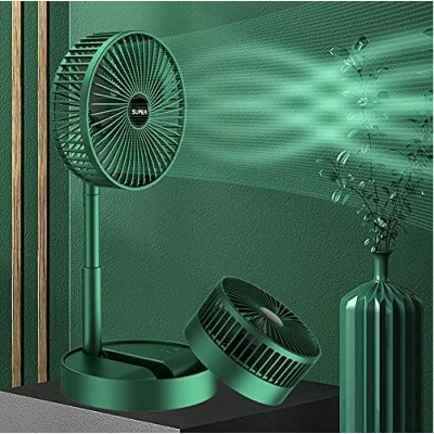 Ventilator portabil de masa cu incarcare prin USB cu 3 Trepte de viteza Verde