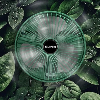 Ventilator portabil de masa cu incarcare prin USB cu 3 Trepte de viteza Verde