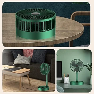 Ventilator portabil de masa cu incarcare prin USB cu 3 Trepte de viteza Verde