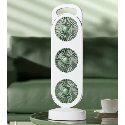 Ventilator puternic de birou reincarcabil cu design Triplu acumulator reincarcabil