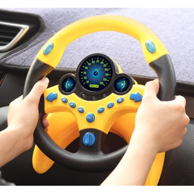 Volan interactiv cu lumini si sunete Learning Simulate Driver galben