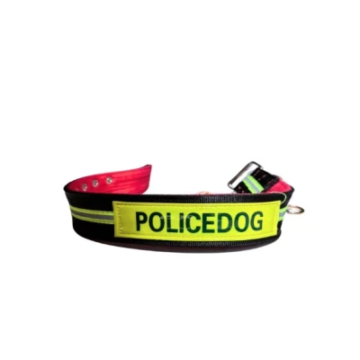 UB Zgarda (curea) pentru caini 70 cm fluorescenta POLICE DOG