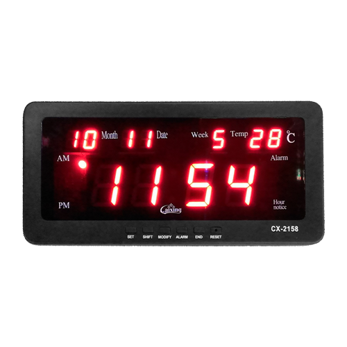 Ceas digital LED CX-2158 cu functie de alarma, data, temperatura