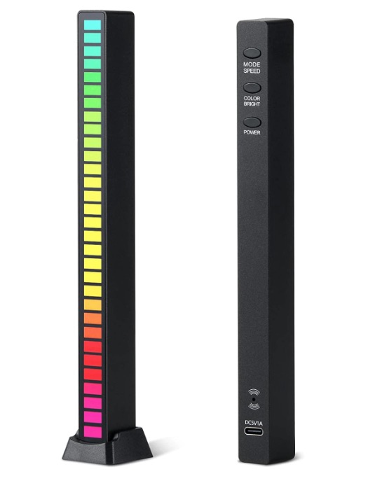 Bara RGB 32 leduri sincronizare muzicala 18 culori (bara de ritm) ACUMULATOR + USB C