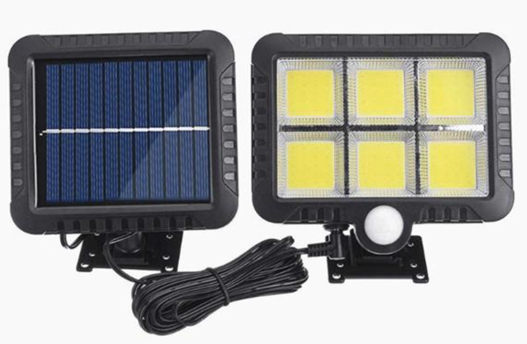 Proiector solar 128 LED 6 COB cu senzor si telecomanda