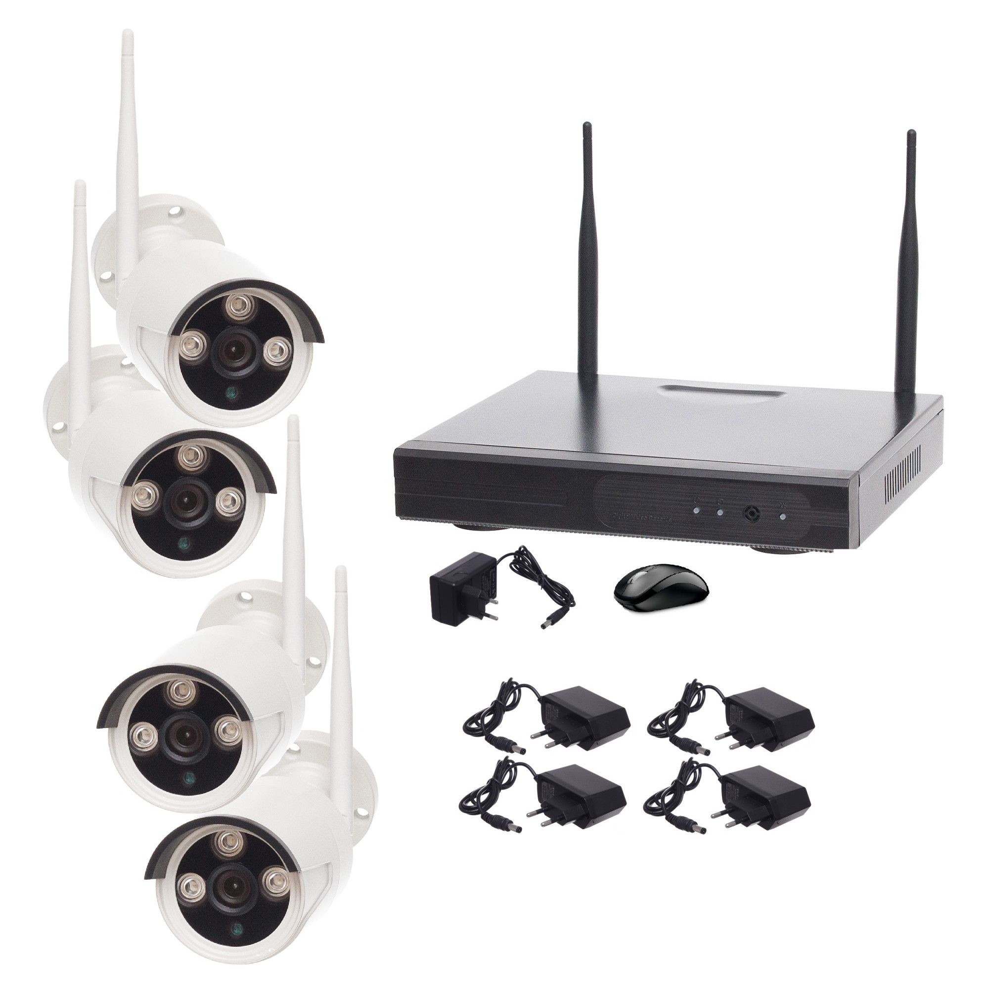 Kit Supraveghere WiFi 4 Camere HD 720P Exterior: Securitate 24/7 pentru Casa Ta Modernă