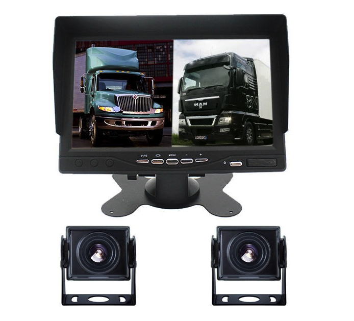 Set Monitor Auto 2 Camere Metalice: Siguranță Avansată pentru Tiruri și Autocare