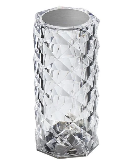 Lampa de masa decorativa cu LED tip "Crystal" ALB CALD