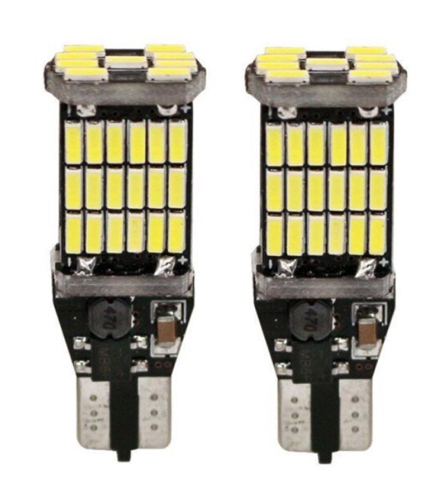 Set 2 x Becuri Auto LED T15 Canbus Instrumente Interior Culoare Alb