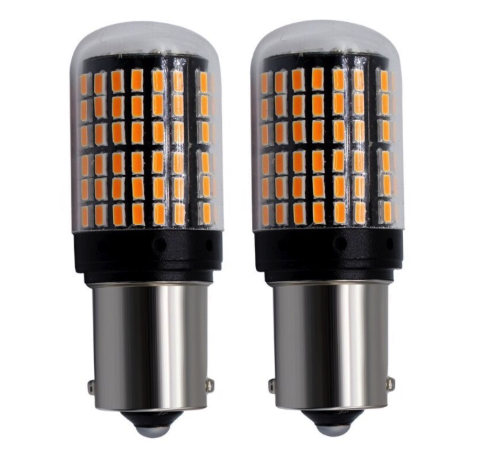 Set 2 Becuri LED GALBEN P21W (Pozitii) cod 1156 cu anulator