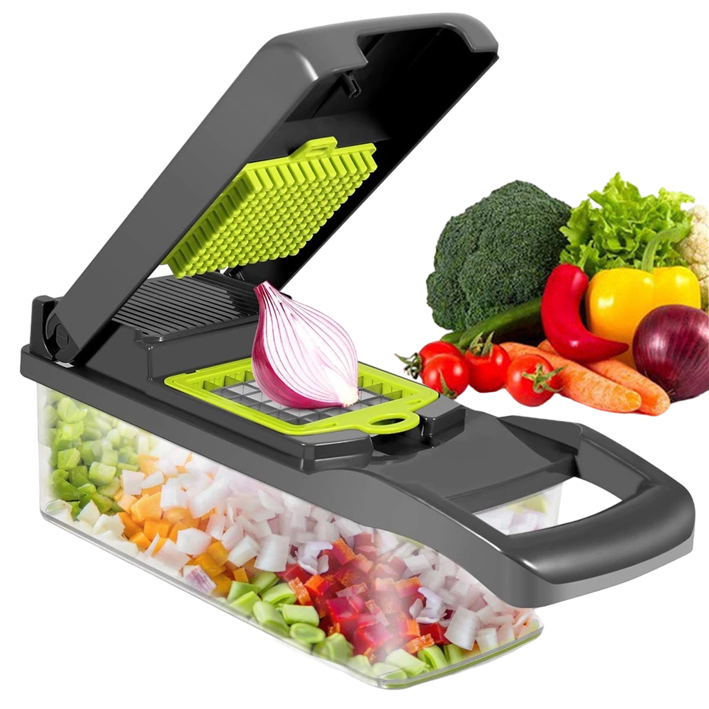 Razatoare multifunctionala Veggie Slicer 16 accesorii incluse lame din otel inoxidabil