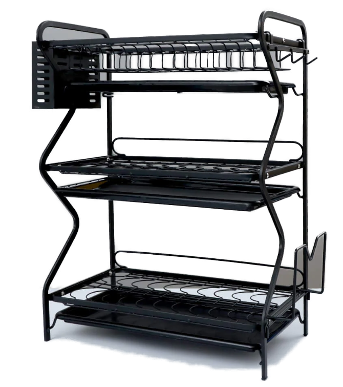 Scurgător Vase Metalic 3 Niveluri – Organizare Elegantă pentru Bucătăriile Moderne