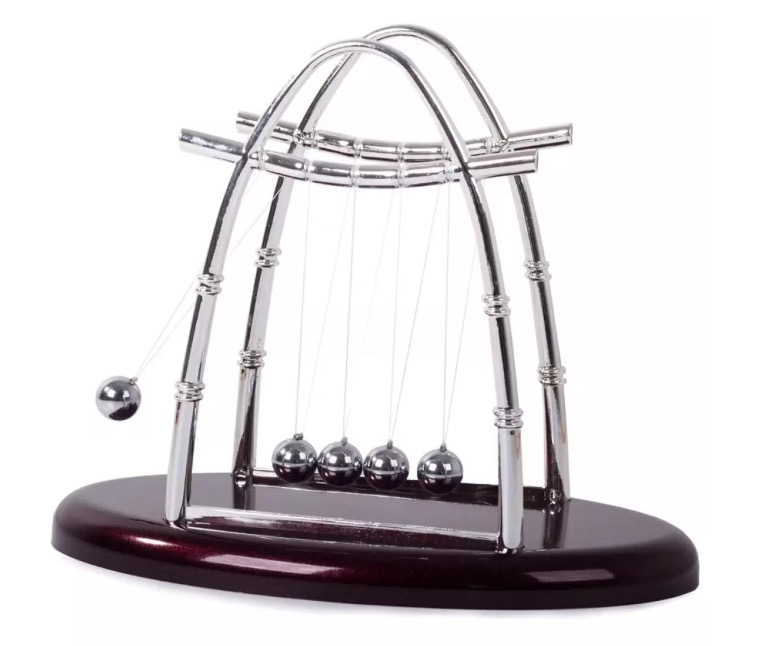 Decoratiune Pendulul lui Newton pentru birou cu 5 bile Design Elegant si Durabil 18 cm