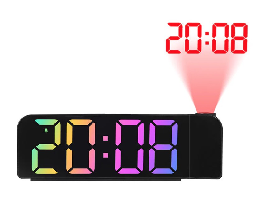 Ceas digital cu afisaj LED RD A395 cu funtie de alarma si intensitate reglabila proiector rotativ cu ora