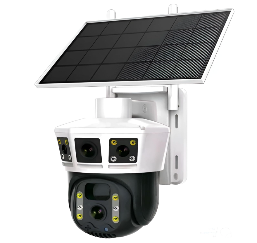 Camera de supraveghere solara WiFi 8MP 4K cu Panou Solar 14 LED PTZ Rotire Automata Vedere Nocturna Detectie Miscare