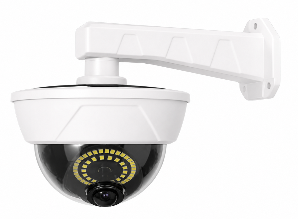 Camera falsa solara tip glob 55 LED control din telecomanda senzor de miscare Alba