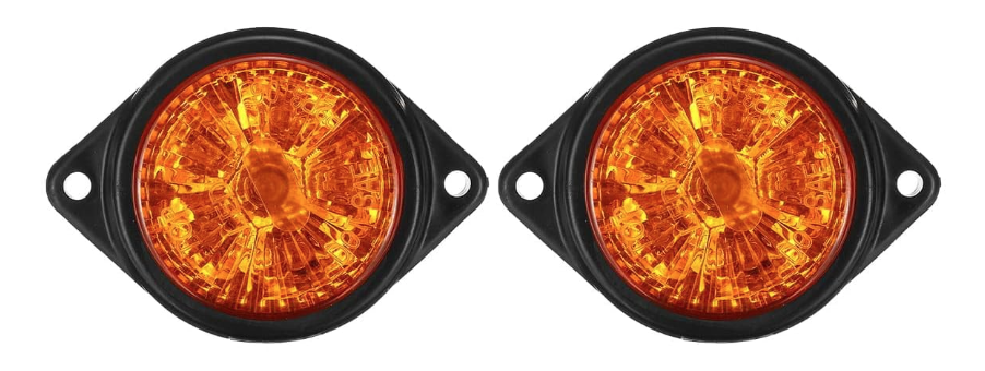 Set 2 mini Lampi LED Laterale Portocalii 12V 24V pentru camion remorca rulota si utilaje semnalizare si Gabarit