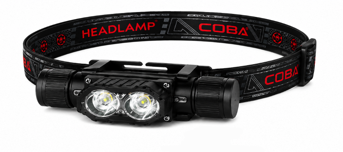 Lanterna de cap COBA CB T842 cu 2 LED de mare putere zoom reglabil acumulator 18650 Inclus