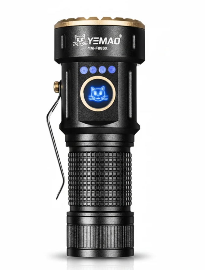 Lanterna de mana YEMAO YM F883X de 3000 lm Display Digital Zoom Telescopic Magnet
