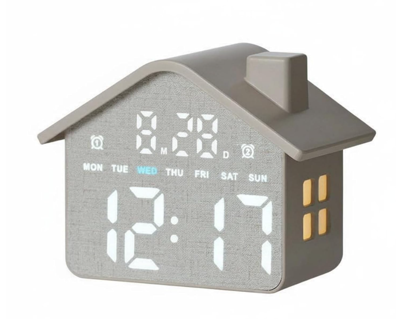 Ceas Digital de Masa tip CASUTA 8063 Multifunctional afisaj LED Mare alarma data