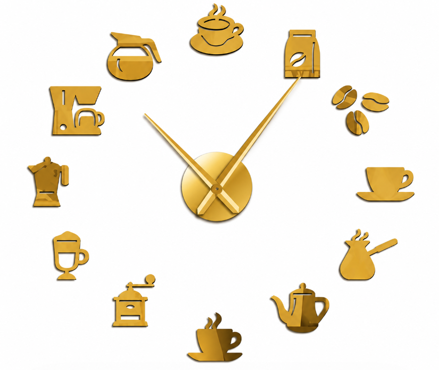 Ceas de Perete Decorativ cu tematica cafea design modern autoadeziv ZH183620