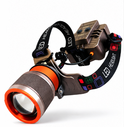 Lanterna de cap profesionala LED WH 2304 puternica zoom reglabil