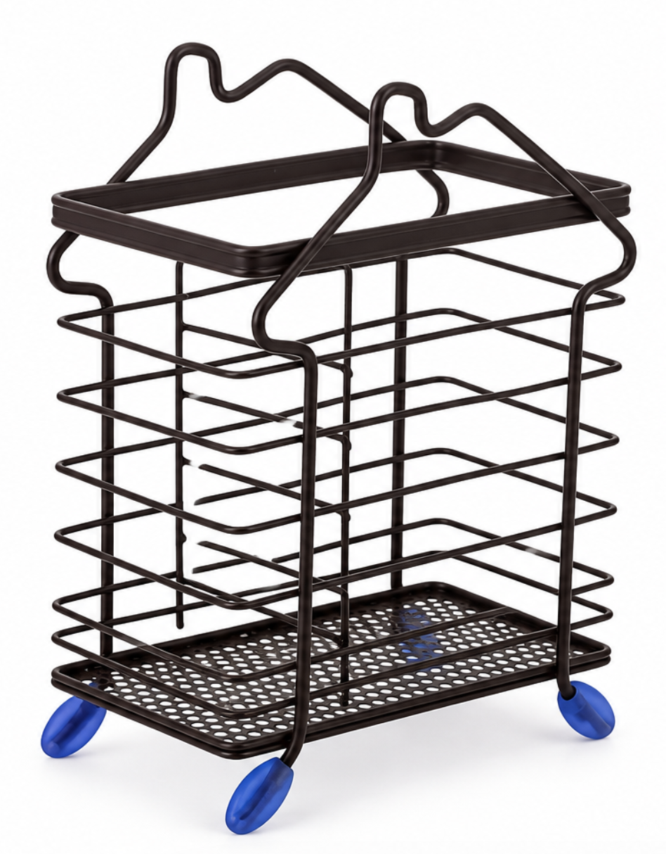 Suport pentru Tacamuri din Metal Organizator Bucatarie tip casuta 15 × 9 × 20 cm