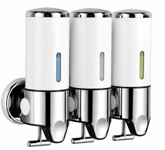 Dispenser de sapun 3 IN 1 montat pe perete set dispenser gel de dus sampon balsam ABS pentru baie si bucatarie